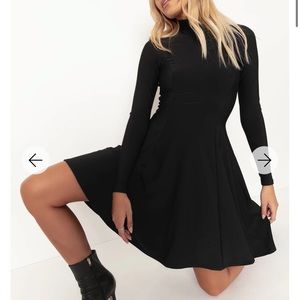 Blackmilk WARM BLACK LONG SLEEVE EVIL LONGLINE DRESS NWT